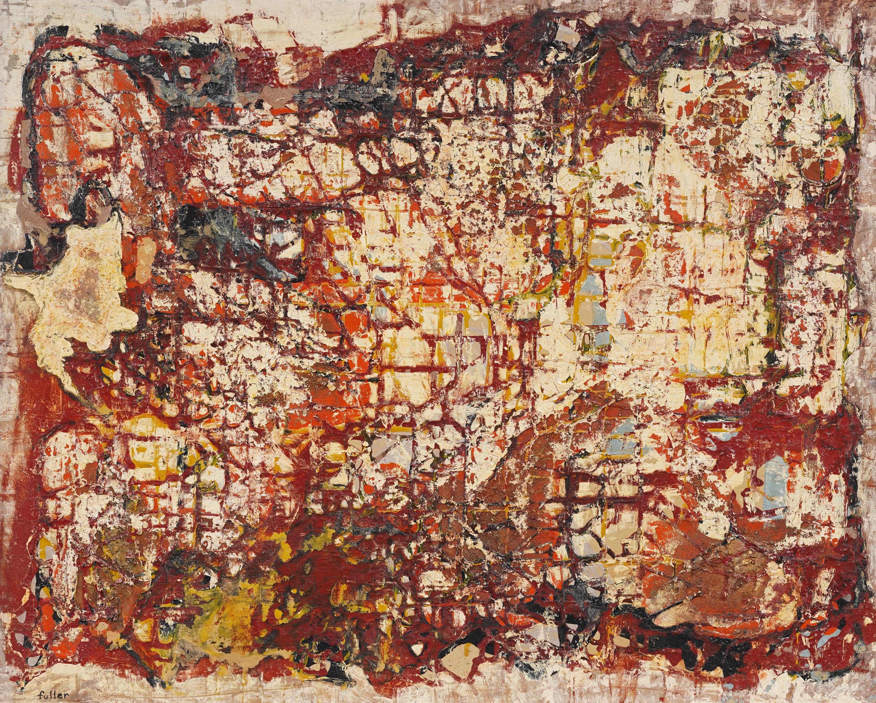 Antico dipinto ad olio di scuola americana della metà del secolo scorso, espressionista astratto - Painting Espressionismo astratto di Unknown