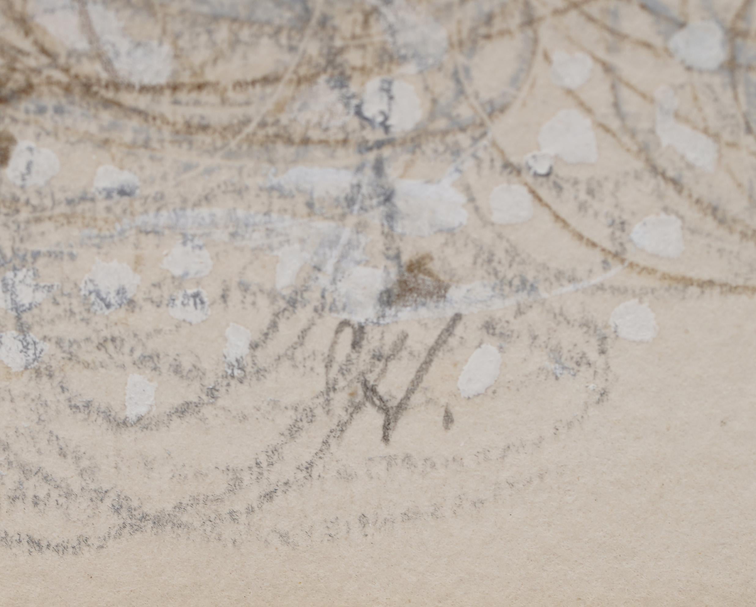 Antiguo Óleo Expresionista Abstracto de la Escuela Americana Moderna de Mediados de Siglo en venta 1