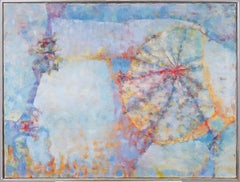 Antique American School Modernist Abstract Framed Mid Century Oil Painting