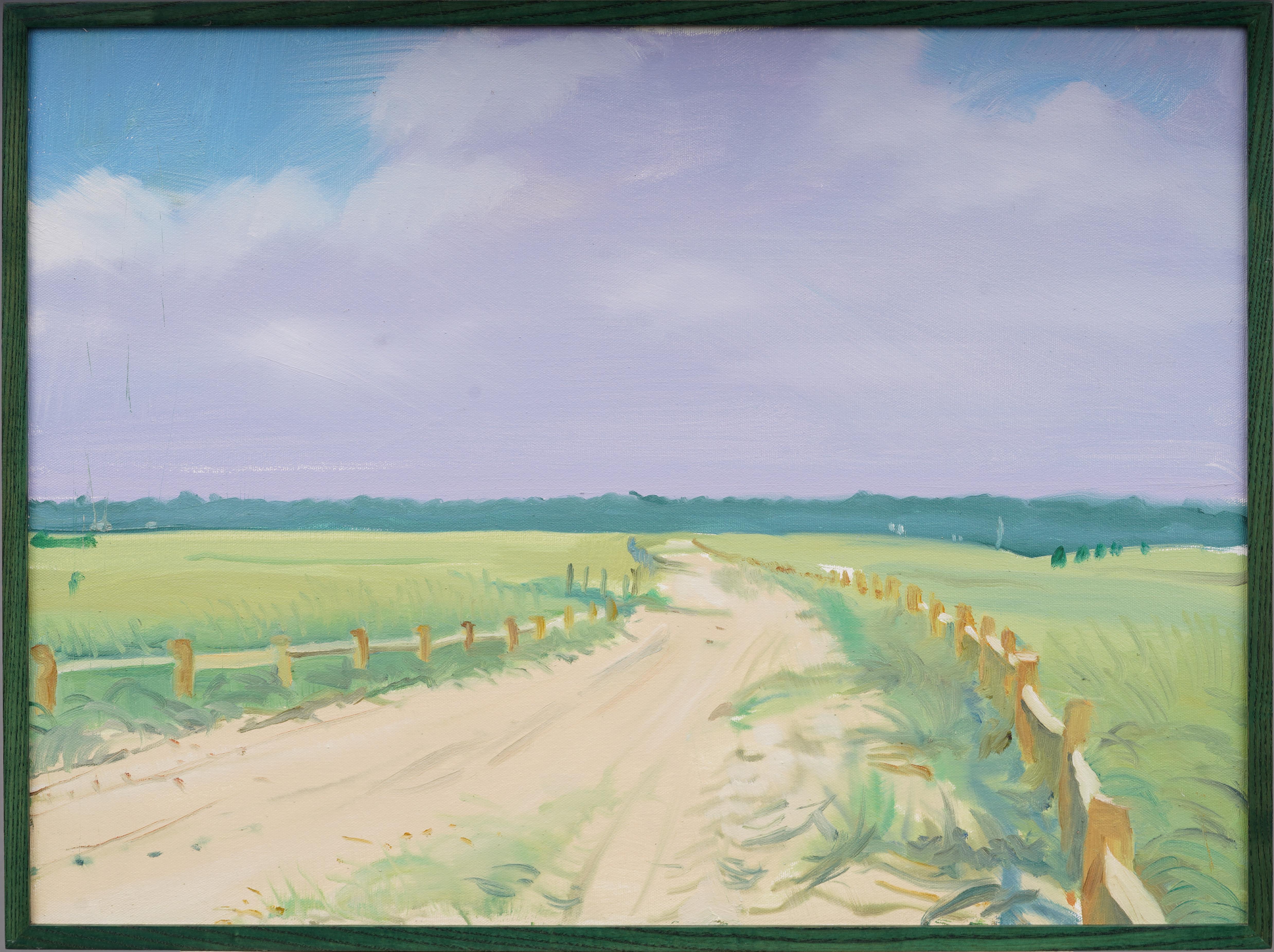 Unknown Landscape Painting – Antikes, seltenes Ölgemälde, American School Modernist Hamptons, New York, Sandy Path, Selten