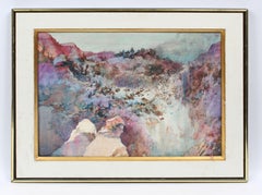 Antique American School Modernist Sunset Beach Dune Signed Portrait Oil Painting