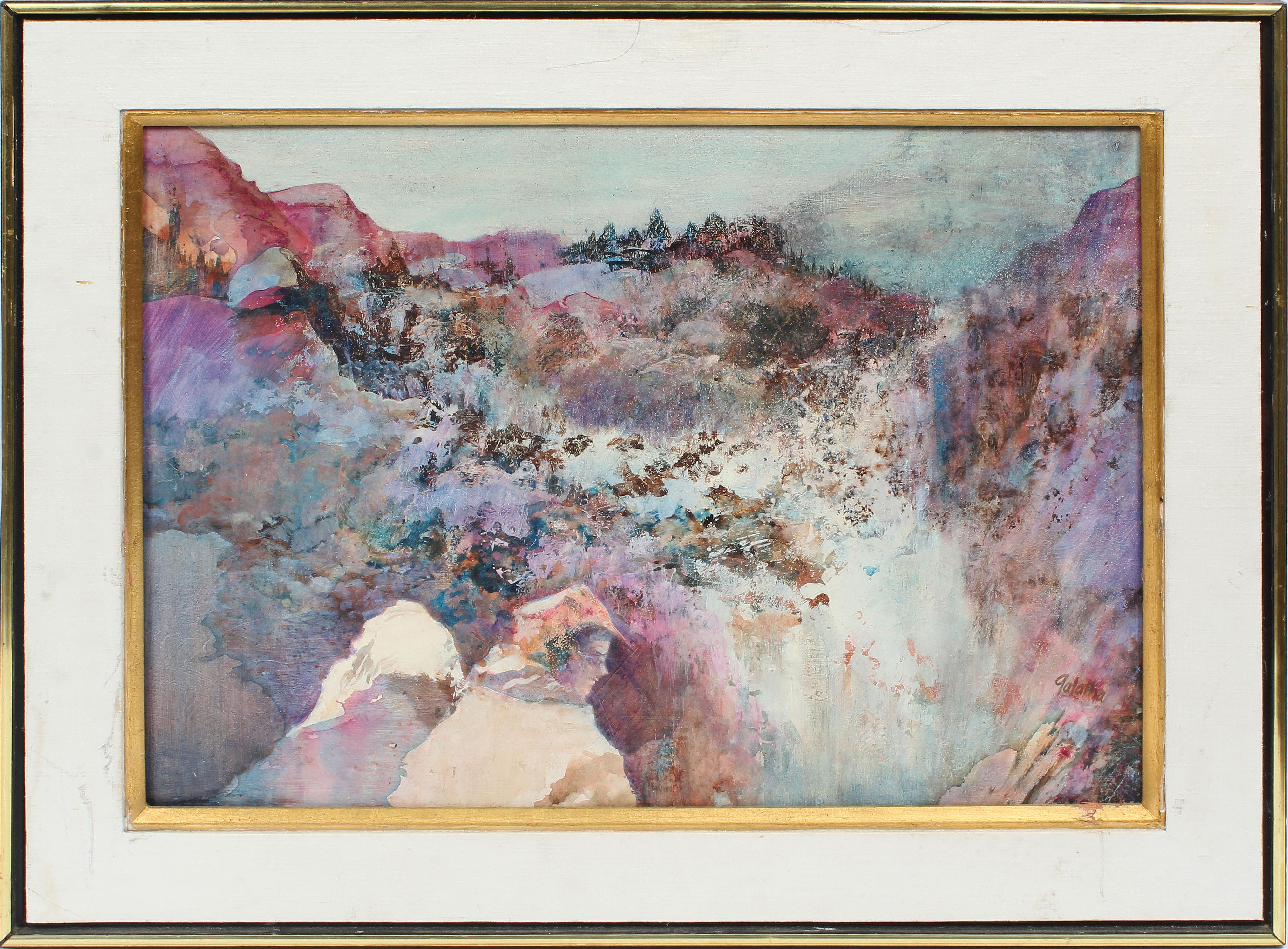 Unknown Landscape Painting - Antique American School Modernist Sunset Beach Dune Signed Portrait Oil Painting