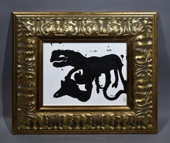 Antique American School New York Minimalist Abstract Surreal Oil Painting MCM