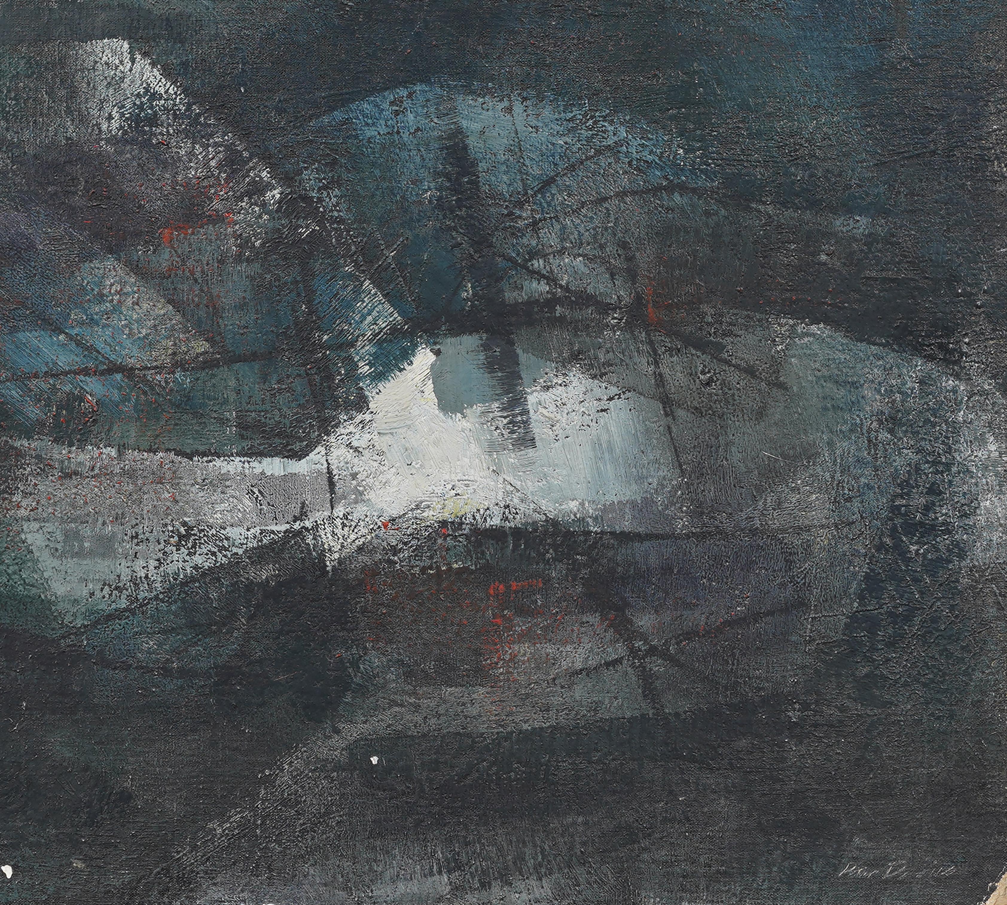 Antiguo Cuadro Expresionista Abstracto Modernista de la Escuela Americana Bien Enmarcado en venta 1