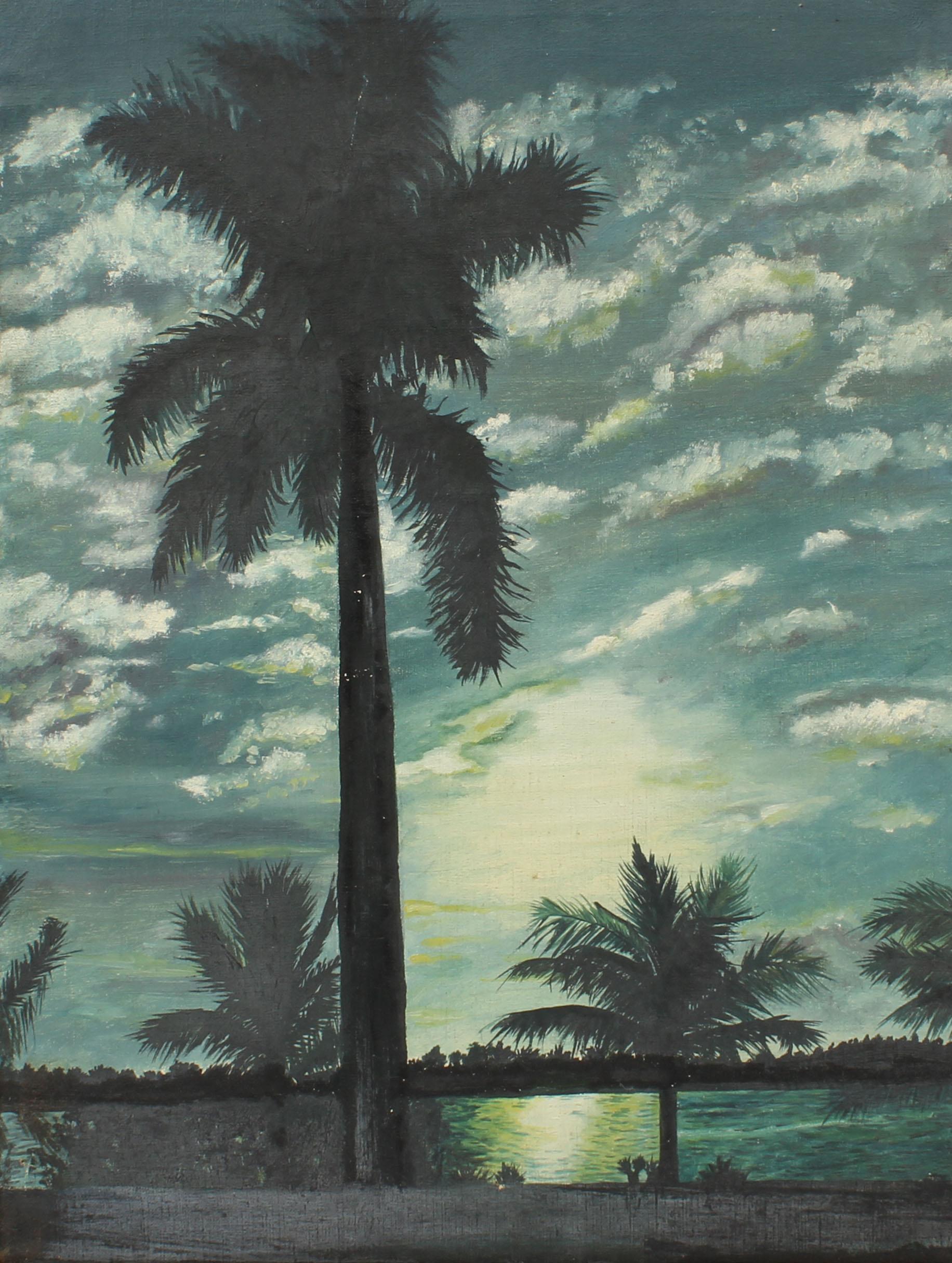 palm tree landscape painting