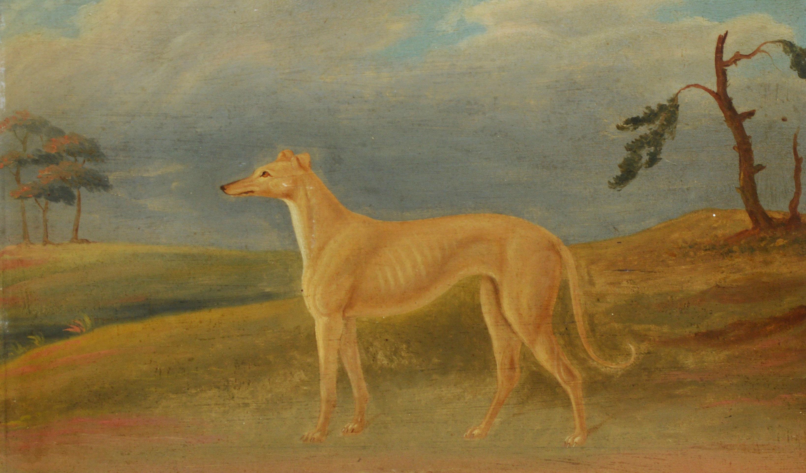 Antique American School Oil Painting of a Dog in Landscape Circa 1840 2