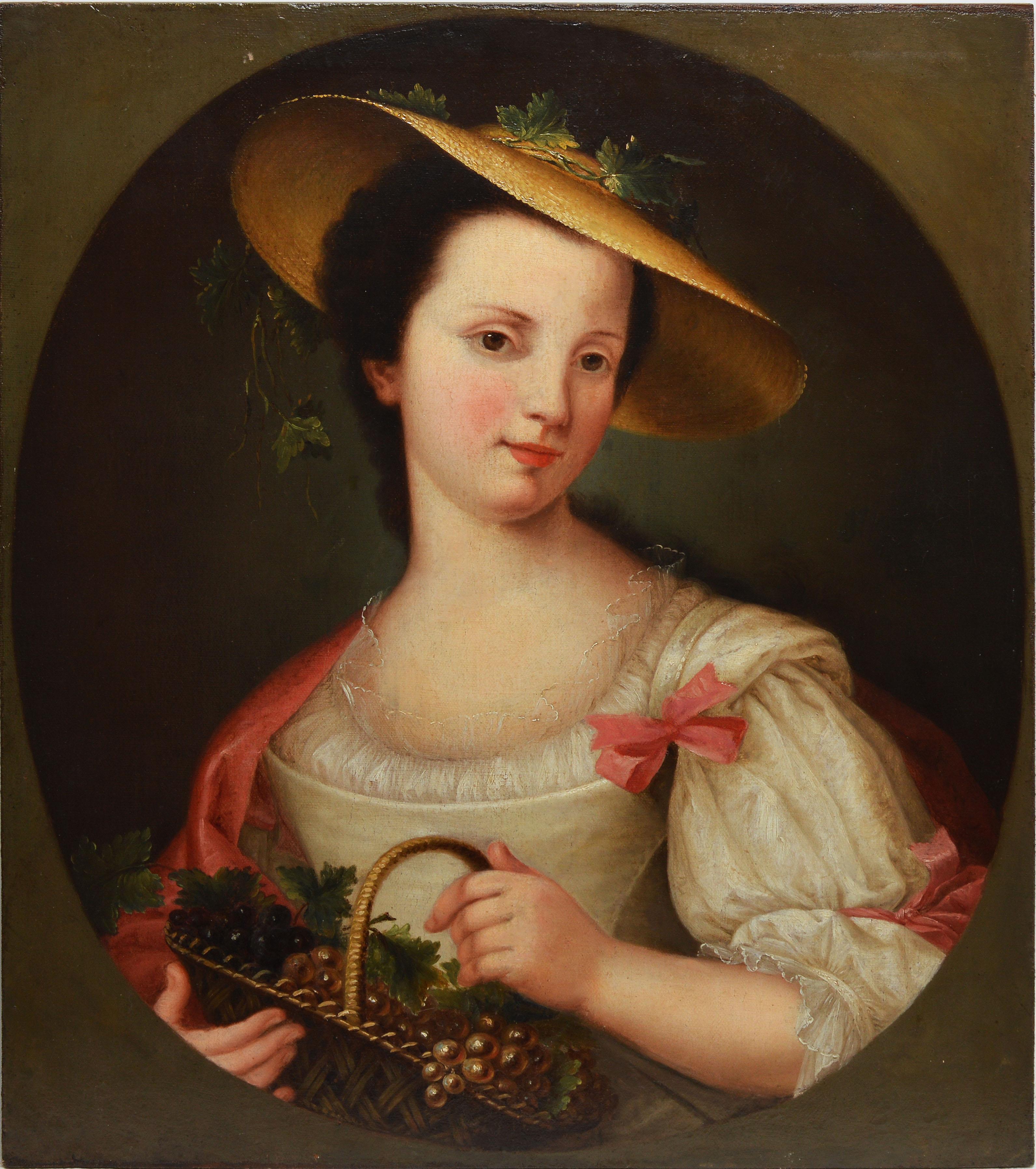 Unknown Portrait Painting - Antique American School Portrait of a Woman
