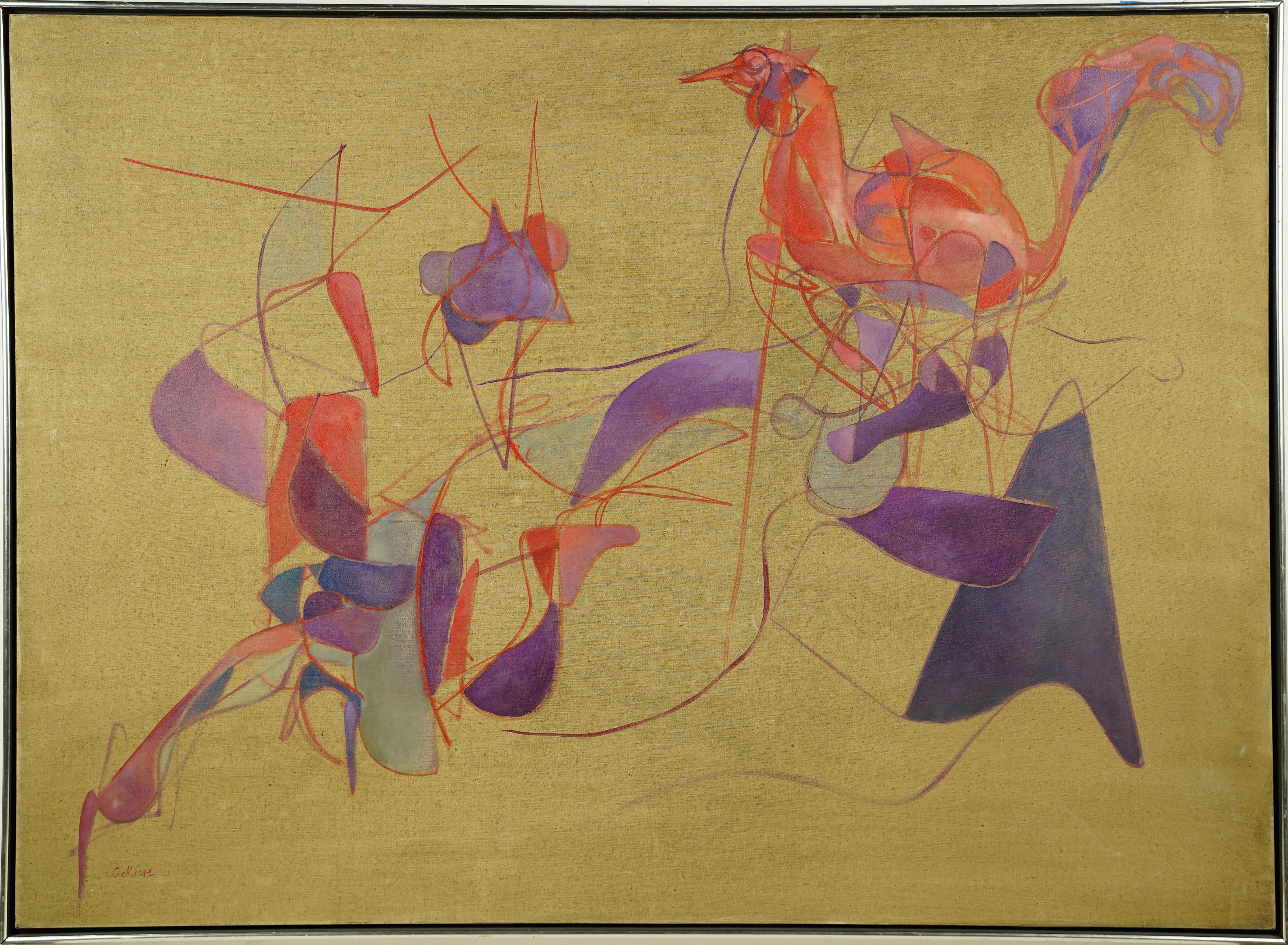  Antikes, signiertes, frühes Ölgemälde der amerikanischen Schule des Abstrakten Expressionismus und Kubismus – Painting von Unknown