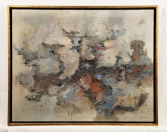 Antique American School Signed Framed Abstract Expressionist Oil Painting