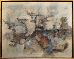 Antique American School Signed Framed Abstract Expressionist Oil Painting