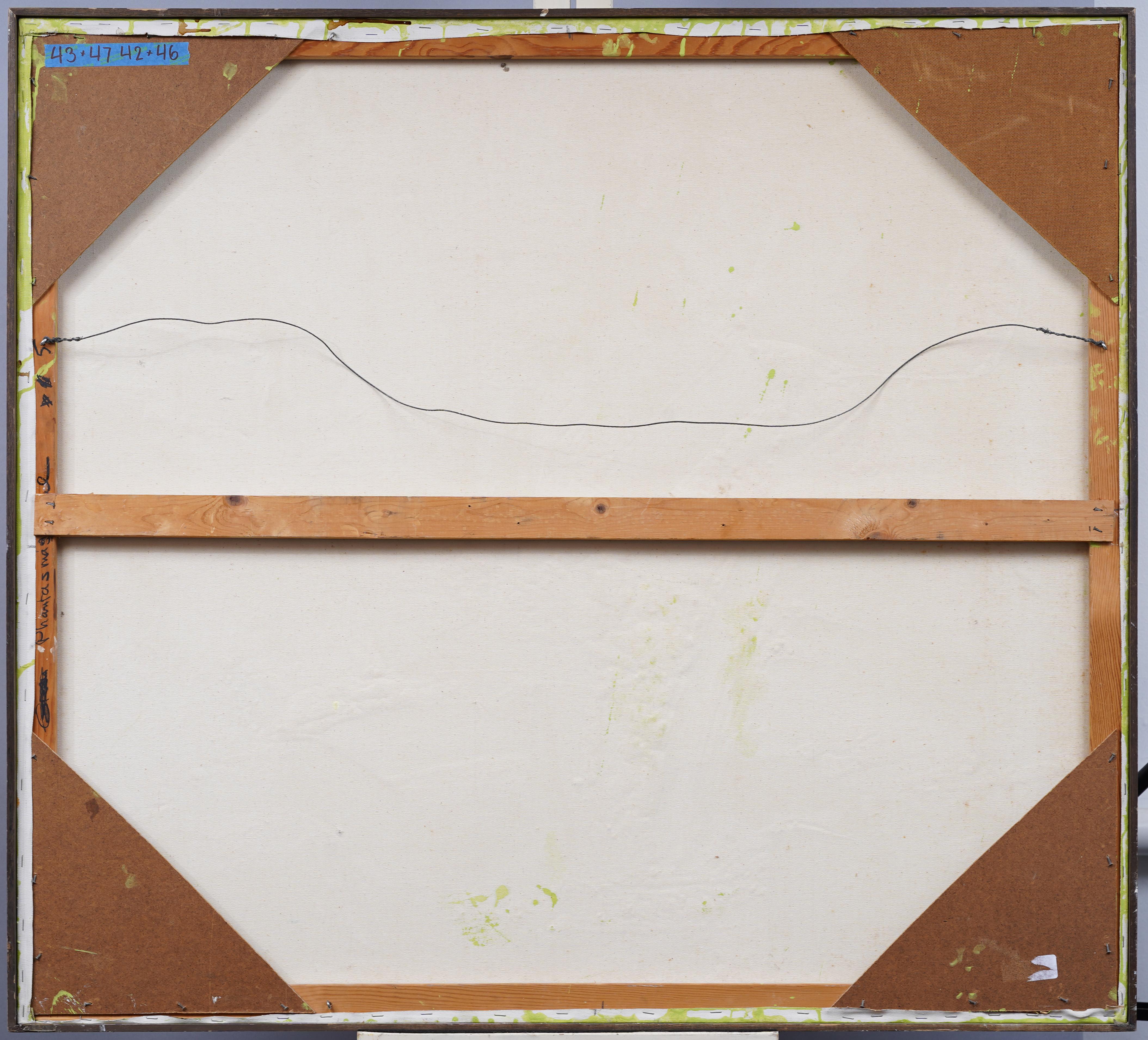 Pittura ad olio antica di scuola americana firmata, di grandi dimensioni, con texture astratta e modernista in vendita 2