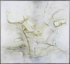 Antikes, signiertes, großes, abstraktes, strukturiertes Ölgemälde der amerikanischen Schule der Moderne, signiert