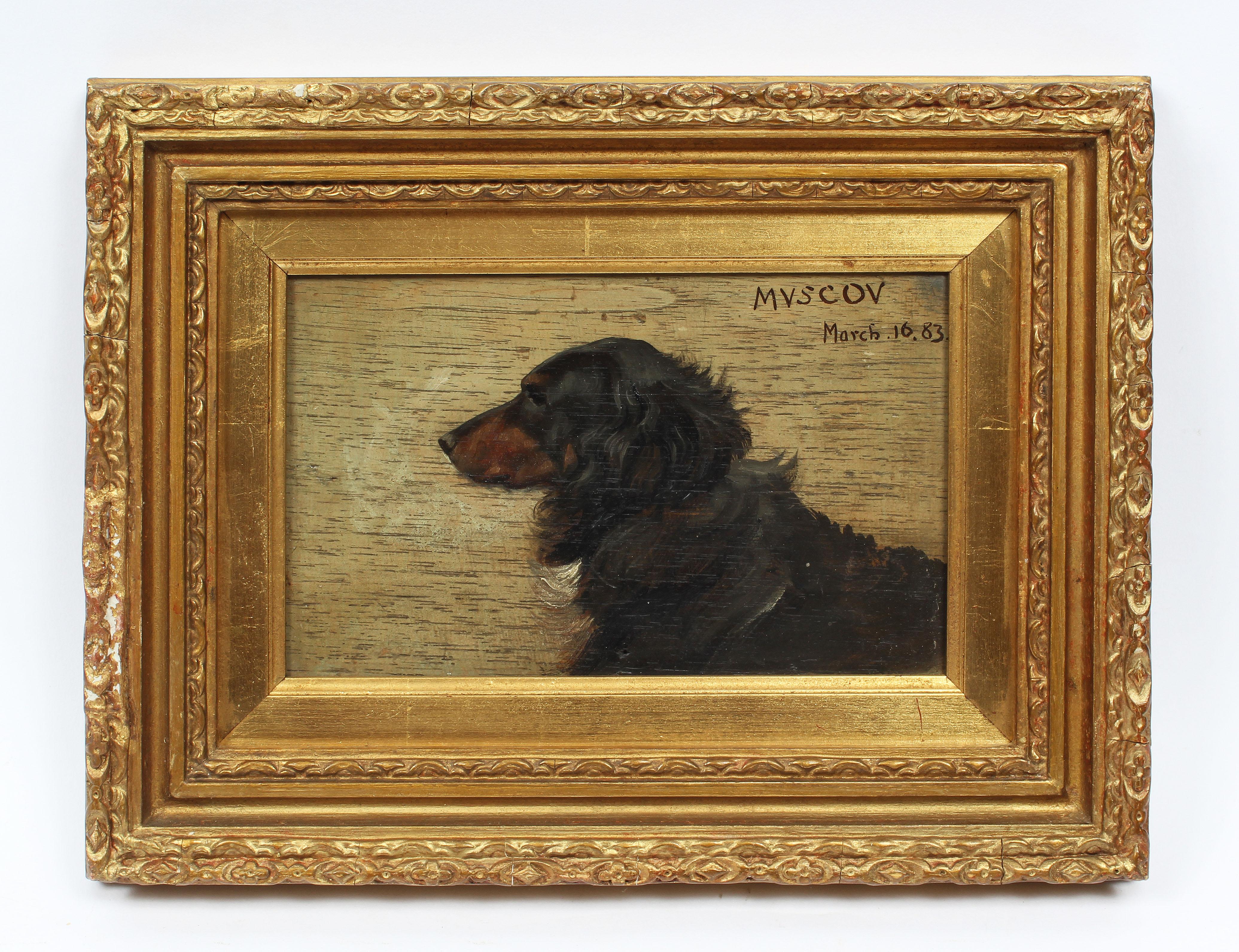 dachshund oil painting