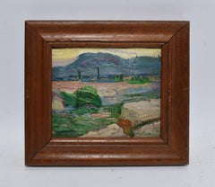 Antique American School Southwestern Mountain Landscape