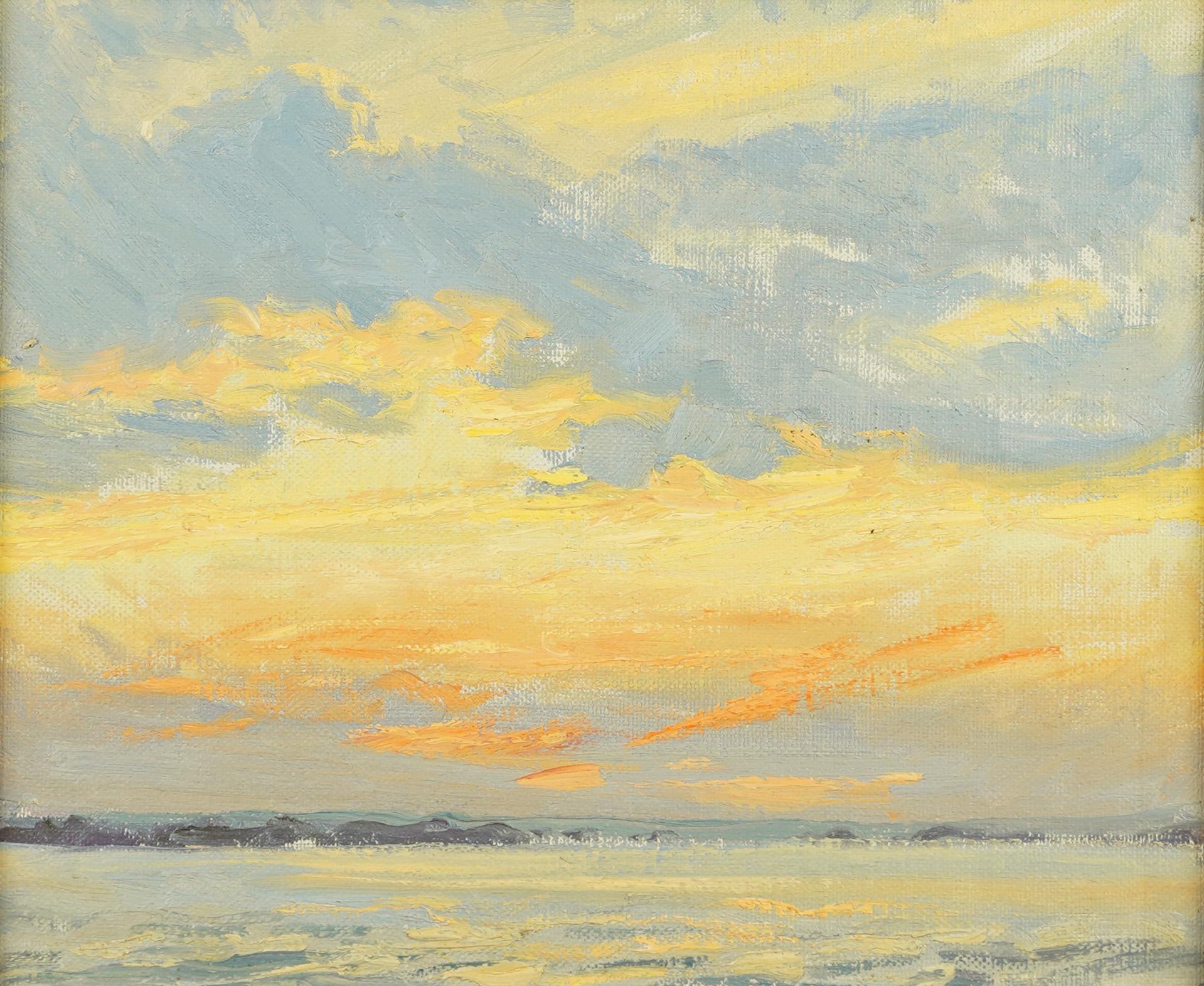 Antico dipinto a olio impressionista americano firmato.  Olio su tavola.  Nessuna firma trovata.  Incorniciato.  Dimensioni dell'immagine, 12L x 10H.