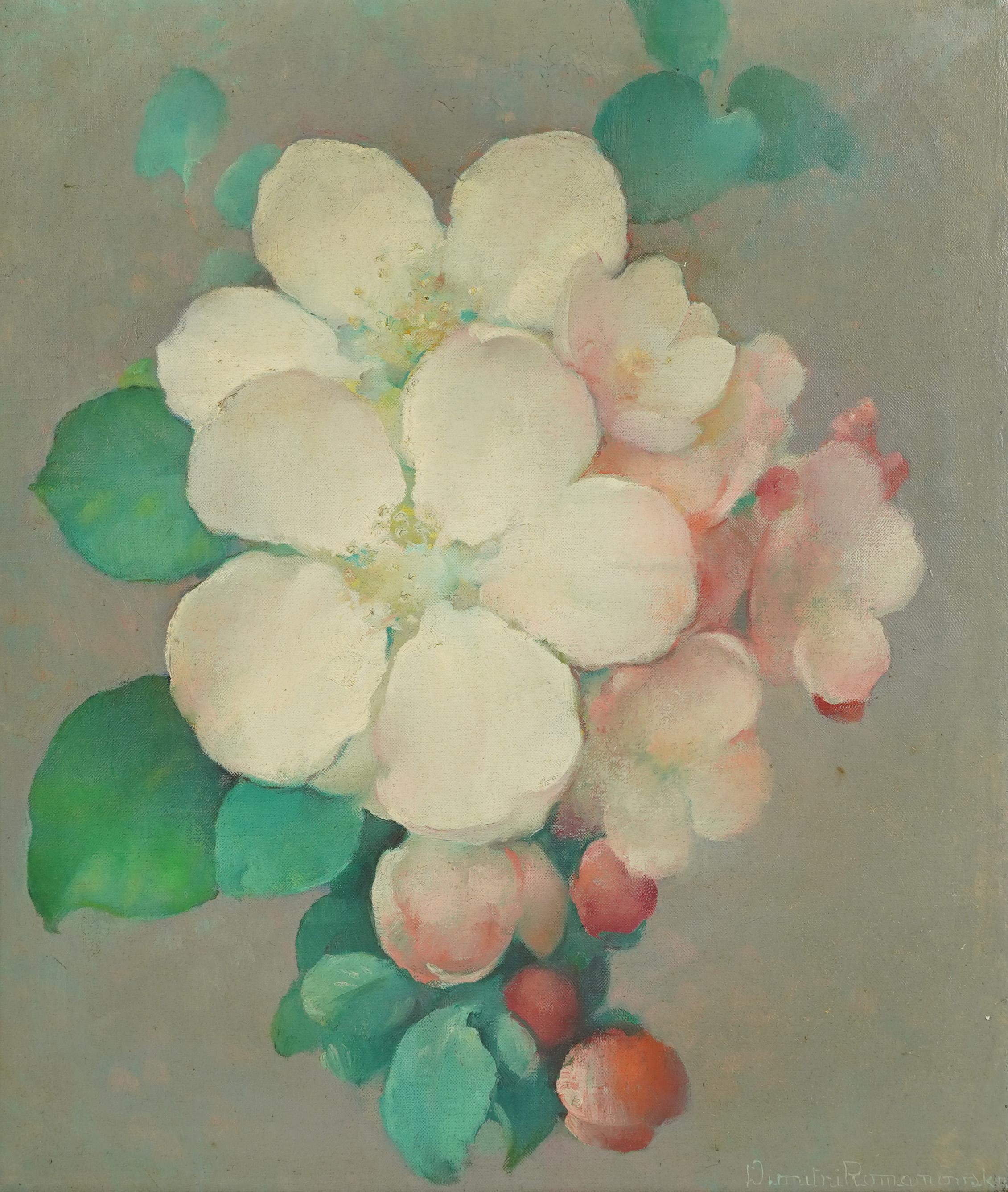  Antikes amerikanisches signiertes gerahmtes impressionistisches Blumenstillleben, Ölgemälde (Braun), Abstract Painting, von Unknown