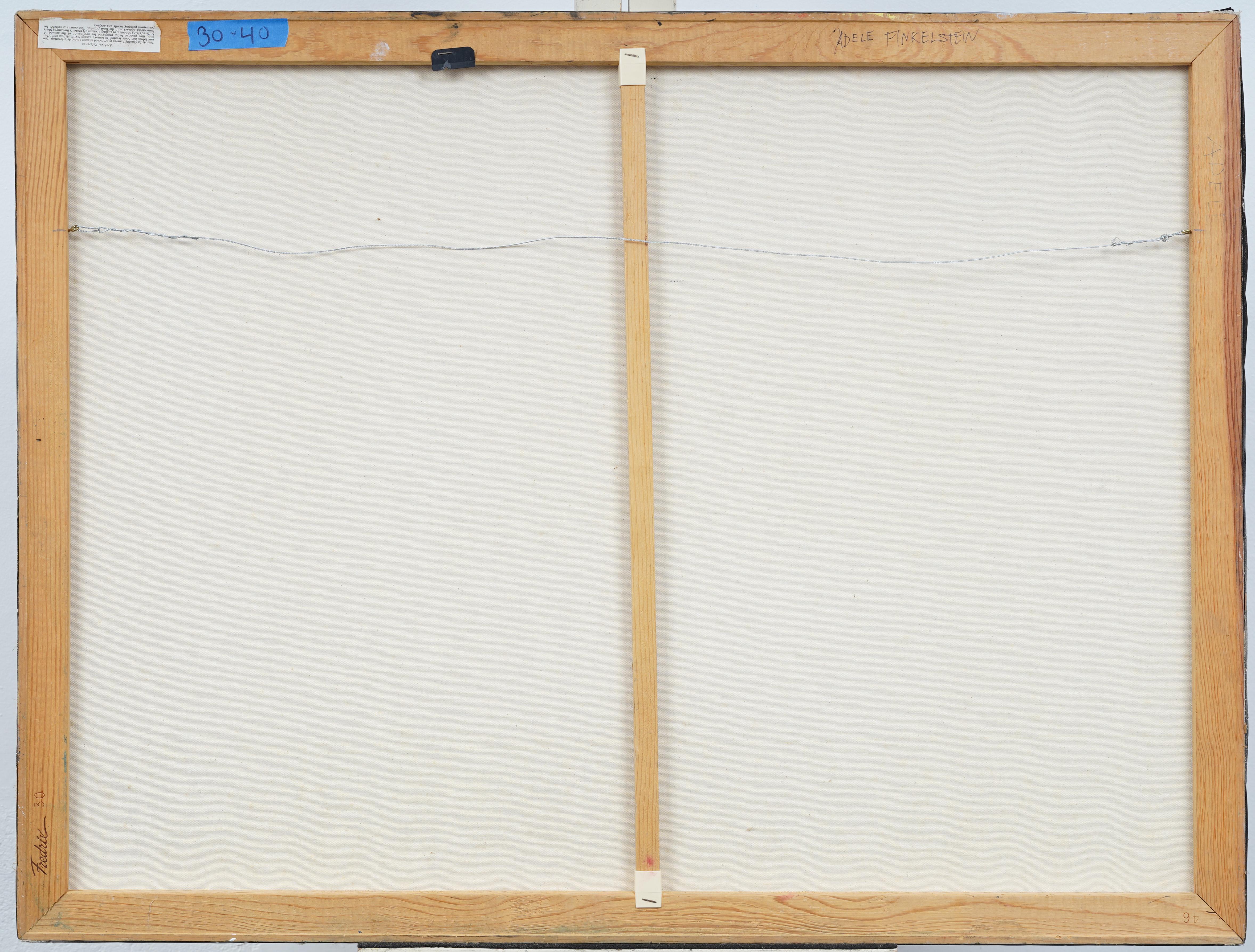 Pittura ad olio antica americana firmata, di grandi dimensioni, espressionista astratta, della metà del secolo scorso 2