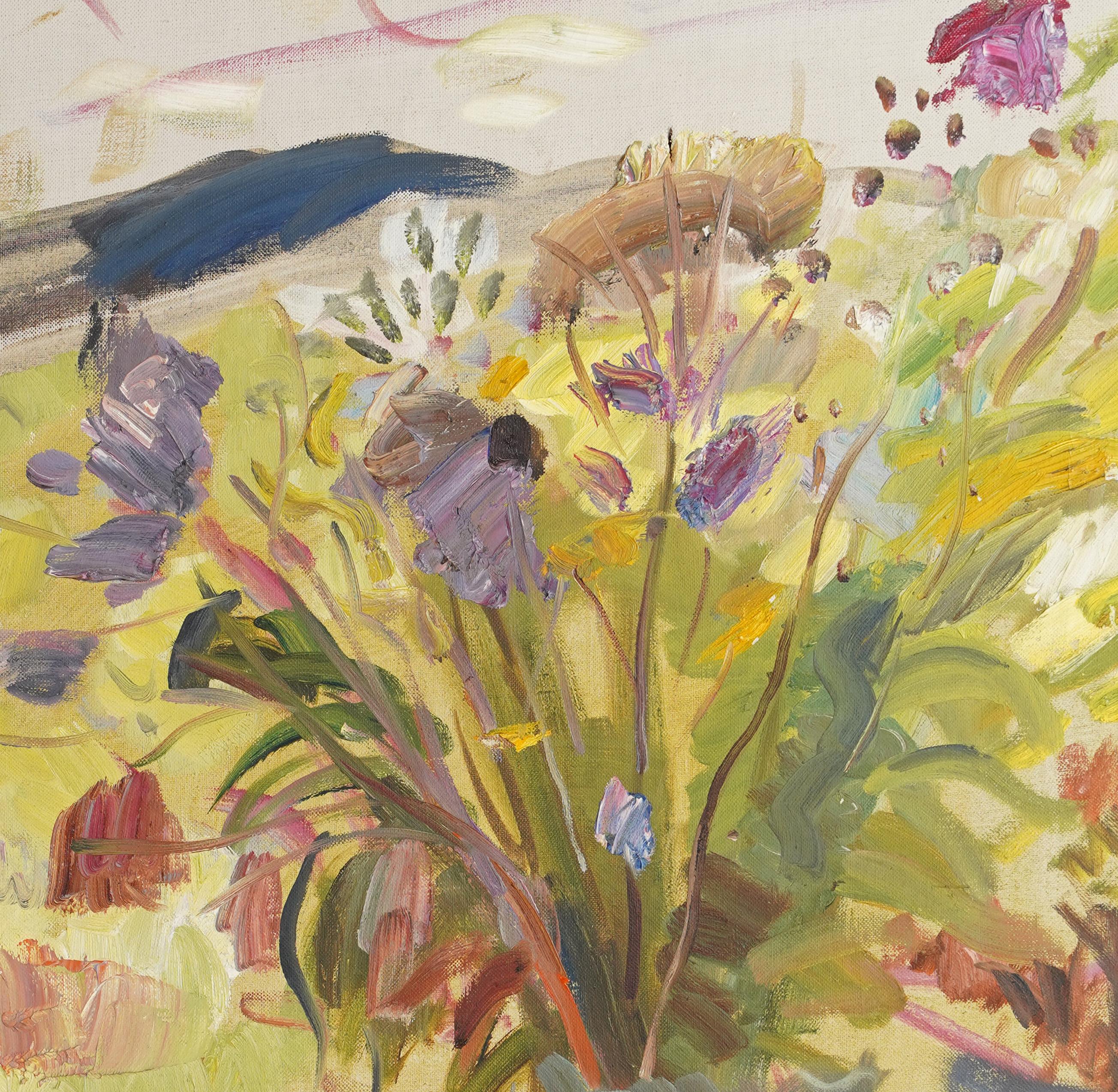 Antico dipinto americano di natura morta floreale espressionista moderna e spartana - Painting Moderno di Unknown