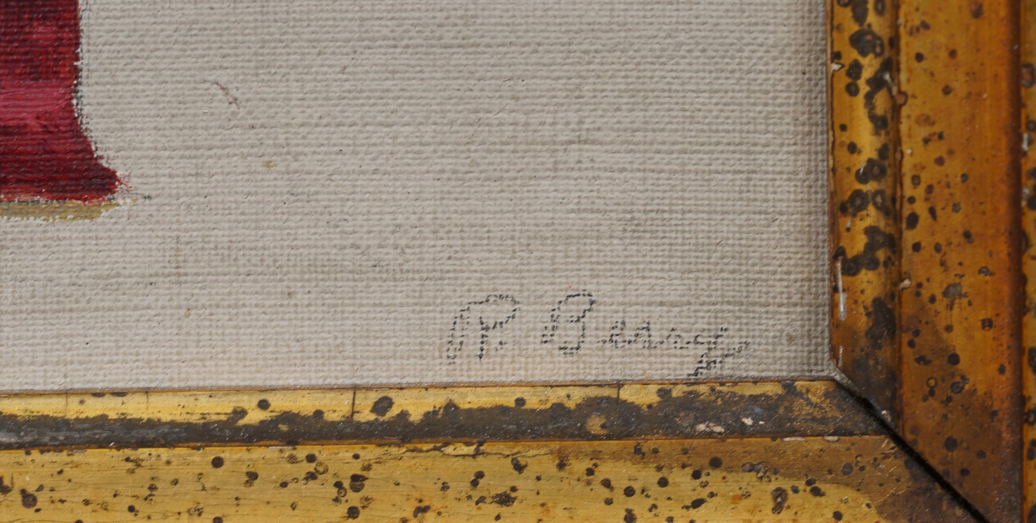 Frühes amerikanisches superrealistisches Trompe L'Oeil-Stillleben in Öl.  Gerahmt.  Öl auf Leinwand, auf Karton aufgezogen.  Unterschrieben.  Bildgröße: 14H x 10L.