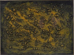 Antigua Pintura al Óleo Expresionista Abstracta Textural Americana Enmarcada Firmada NY