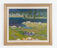 Antique American Western California Impressionist Signed Landscape Oil Painting