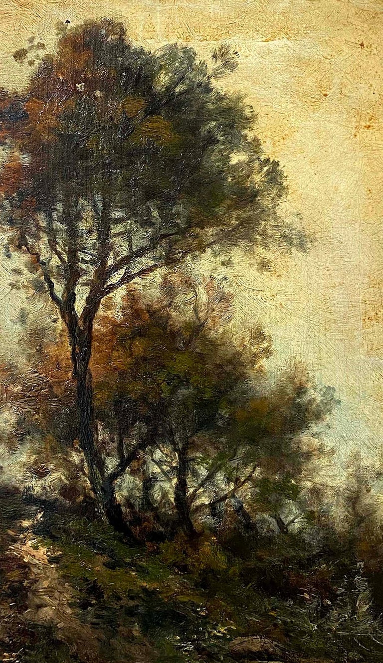 Unknown Antique School Oil Painting Original Gold Frame Rich