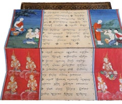 Antike buddhistische thailändische Phra Malai- Manuscript, illustrierte Manuscript, 19. Jahrhundert