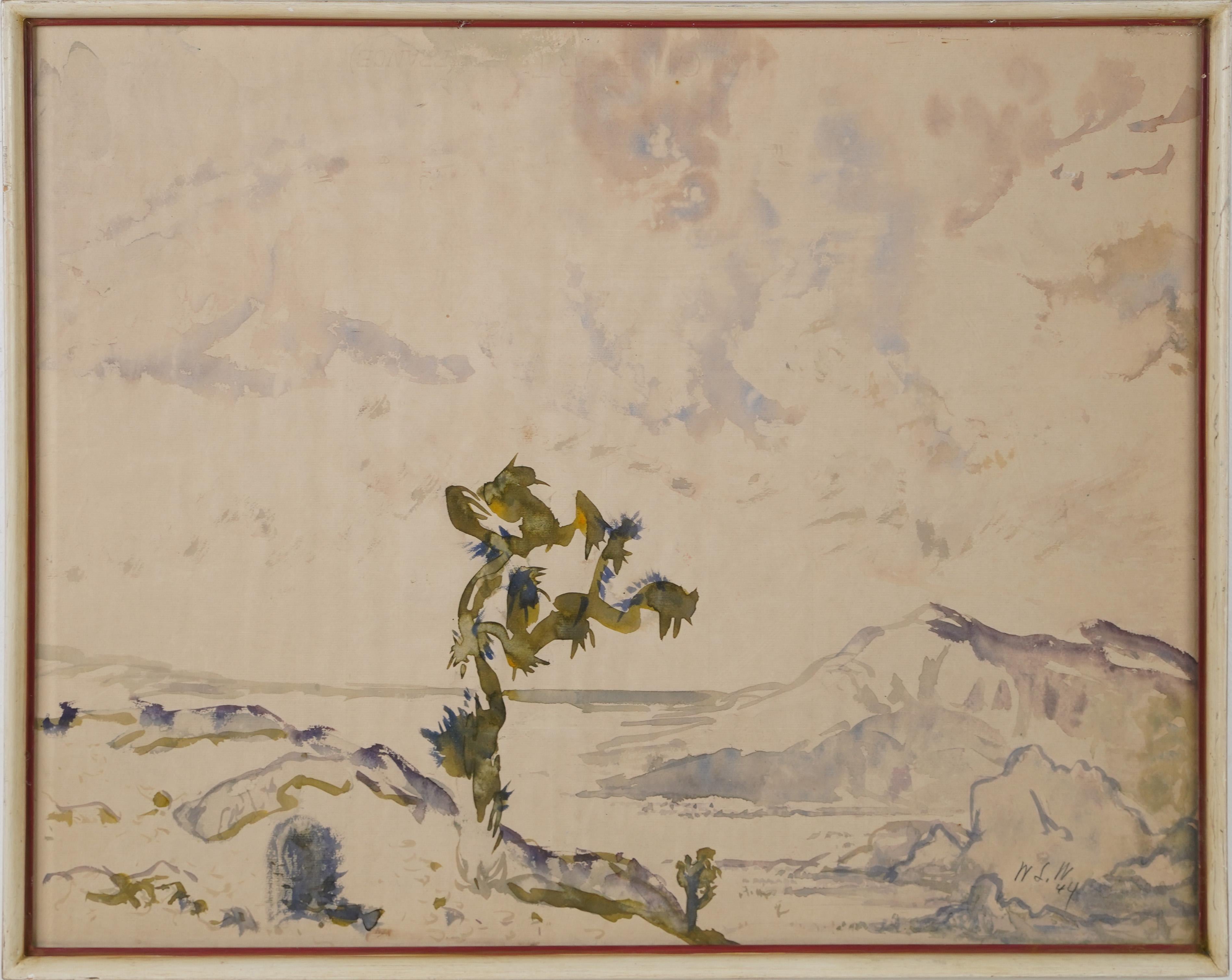 Antique California Western Monogrammed Impressionist Landscape Painting 1