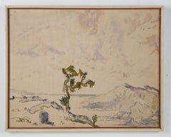 Antique California Western Monogrammed Impressionist Landscape Painting