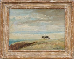 Antique Canadian Modernist Signed MacDonald Stormy Coastal Landscape Painting