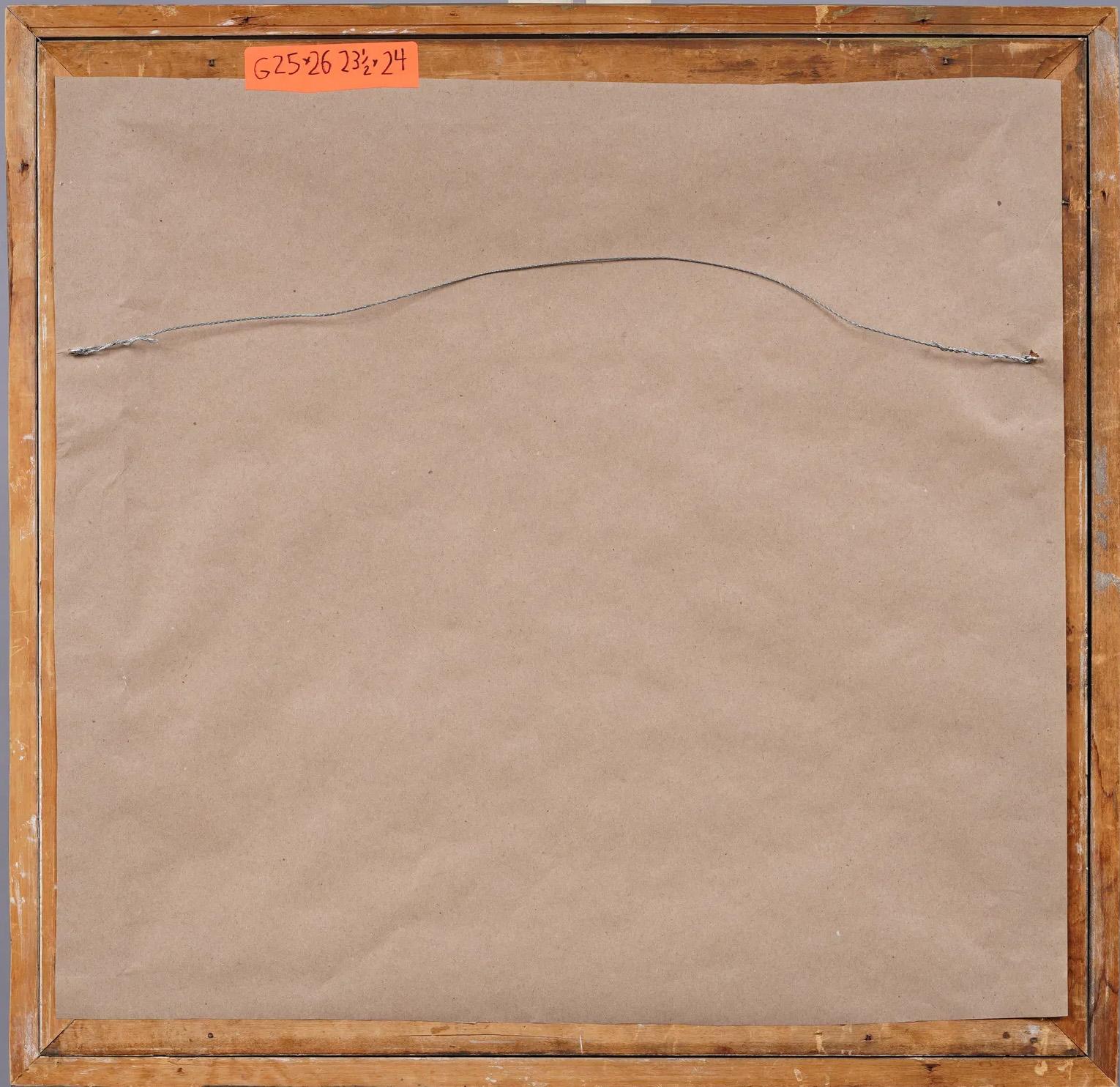 Antico dipinto ad olio di una strada tropicale modernista. Olio su tela, appoggiato su tavola. Firmato. Incorniciato. Misura 25 x 26 pollici in totale e 23,5 x 24 solo per il dipinto. 