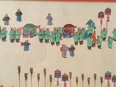 'Antique Chinese Ceremonial Procession, ' by Unknown, Watercolor on Silk Painting