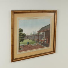 Antico quadro cinese a guazzo con figure