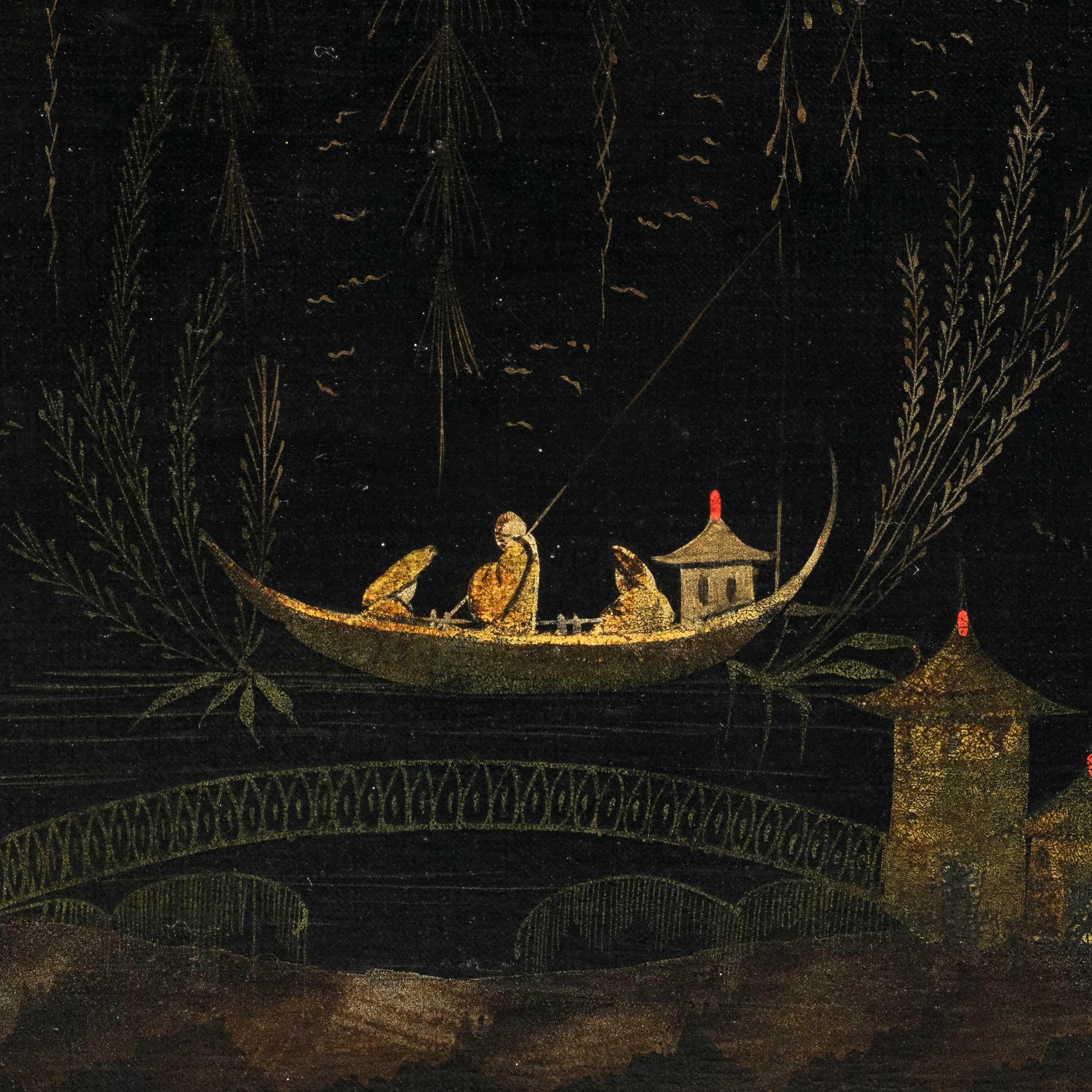 Antiker chinesischer Maler – Figurenmalerei des 18. Jahrhunderts – Landschafts Pagode – Painting von Unknown