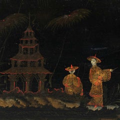 Antique Chinese painter - 18th century figure painting - Landscape Pagoda
