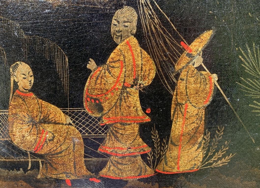 Antiker chinesischer Maler – Figurenmalerei des 18. Jahrhunderts – Landschafts Pagode (Rokoko), Painting, von Unknown