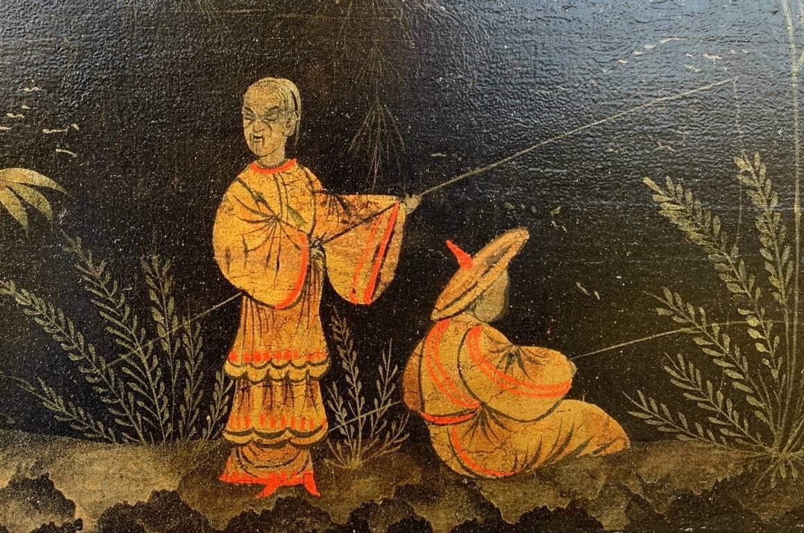 Peintre chinois ancien - peinture de figures du XVIIIe siècle - Paysage Pagode  - Rococo Painting par Unknown