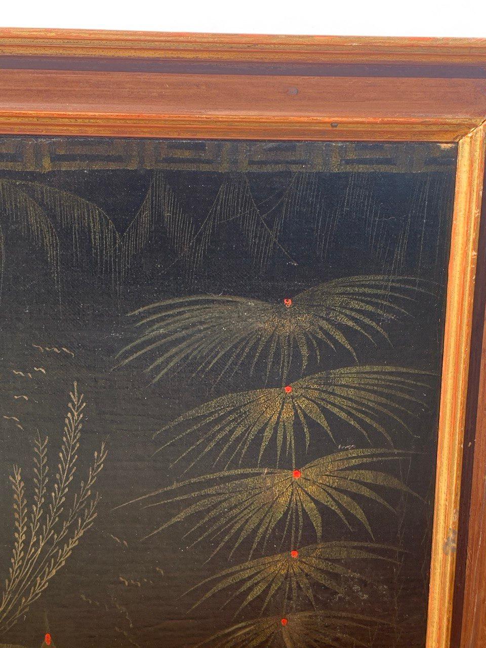 Peintre chinois ancien - peinture de figures du XVIIIe siècle - Paysage Pagode - Noir Landscape Painting par Unknown