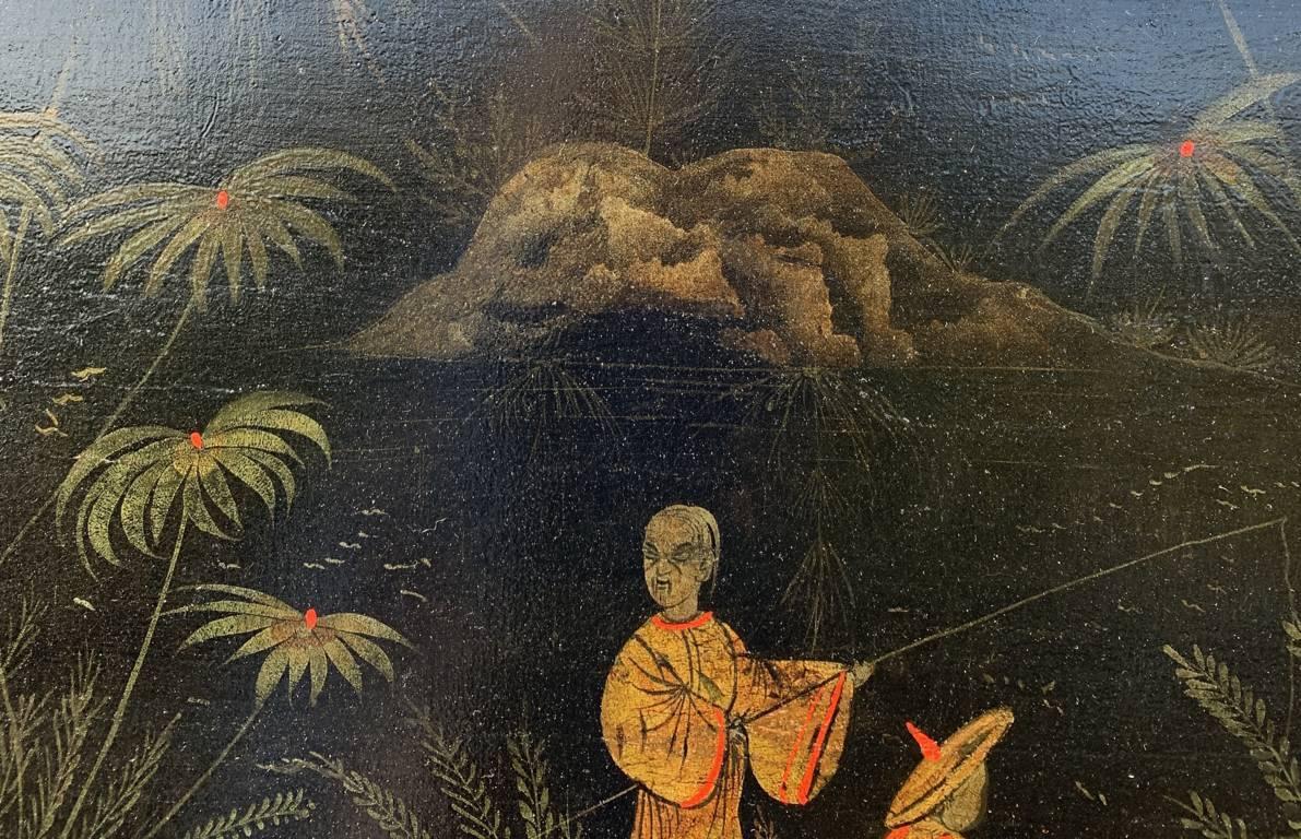 Peintre chinois ancien - peinture de figures du XVIIIe siècle - Paysage Pagode  en vente 1