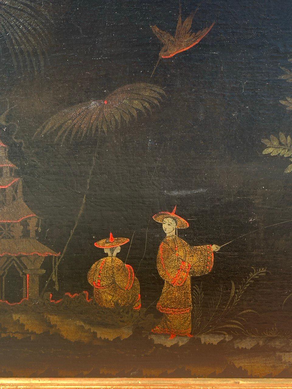 Peintre chinois ancien - peinture de figures du XVIIIe siècle - Paysage Pagode en vente 2