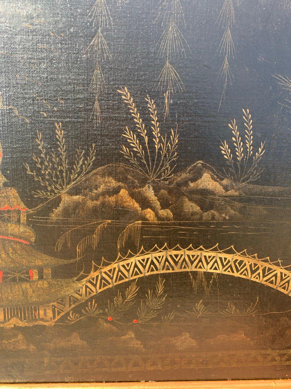 Peintre chinois ancien - peinture de figures du XVIIIe siècle - Paysage Pagode en vente 3