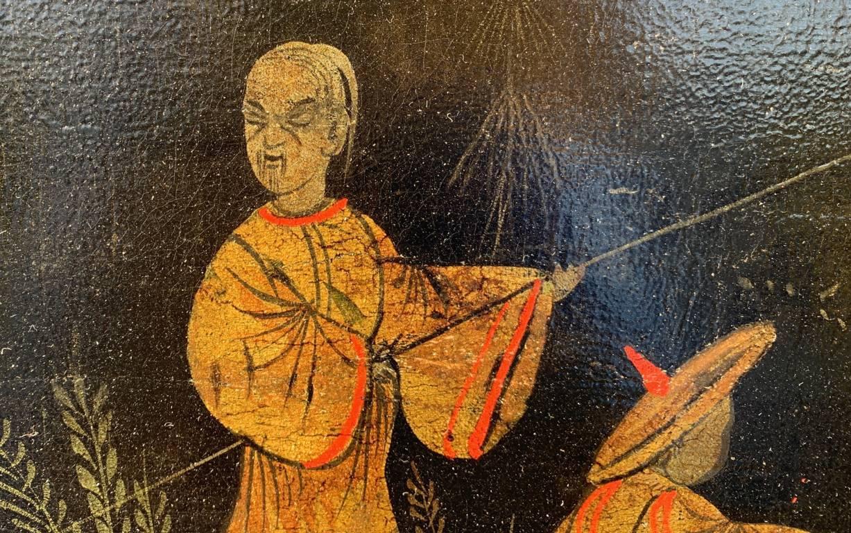 Peintre chinois ancien - peinture de figures du XVIIIe siècle - Paysage Pagode  en vente 5
