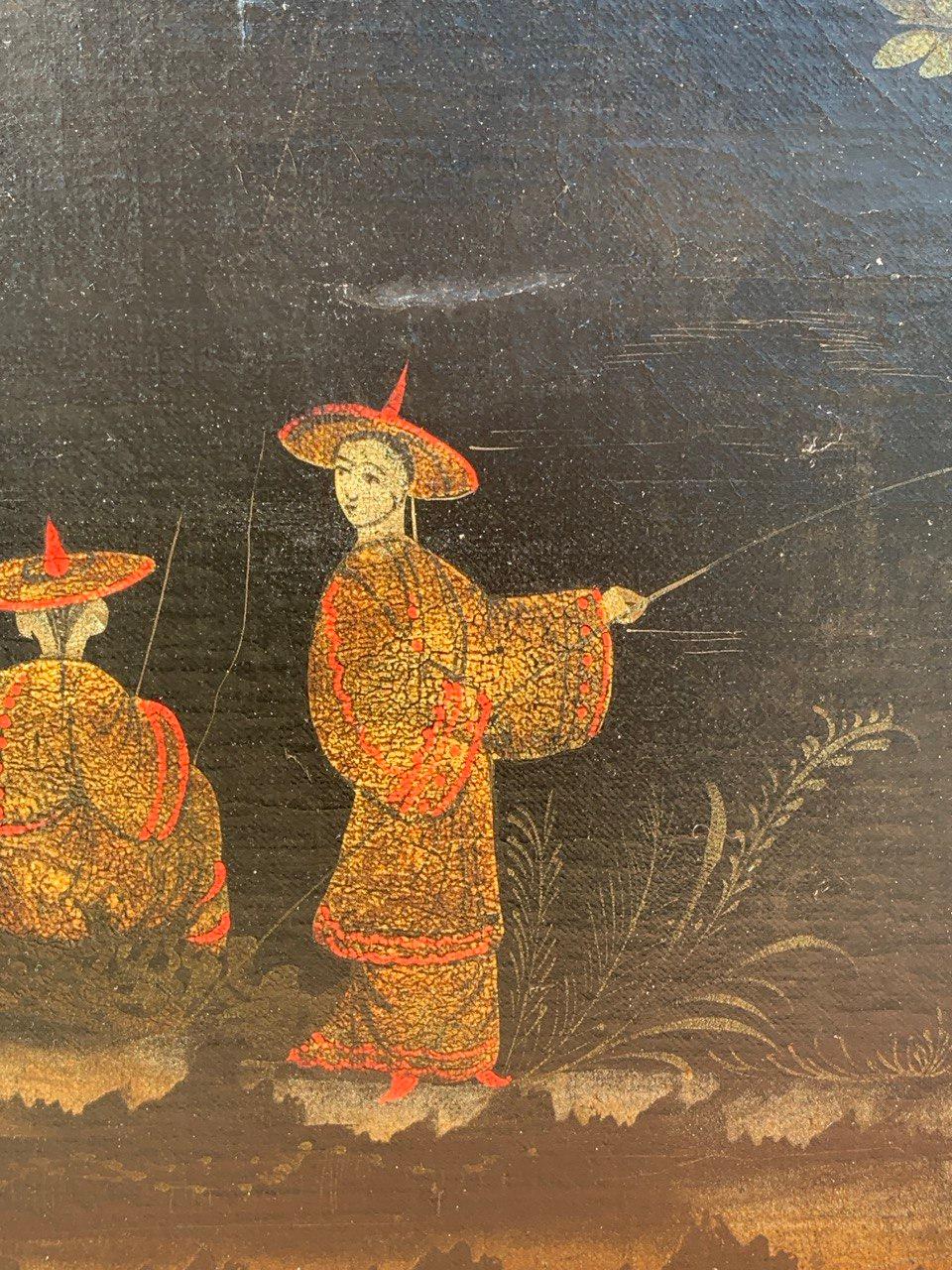 Peintre chinois ancien - peinture de figures du XVIIIe siècle - Paysage Pagode en vente 4