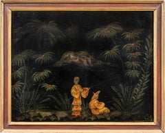 Peintre chinois ancien - peinture de figures du XVIIIe siècle - Paysage Pagode 
