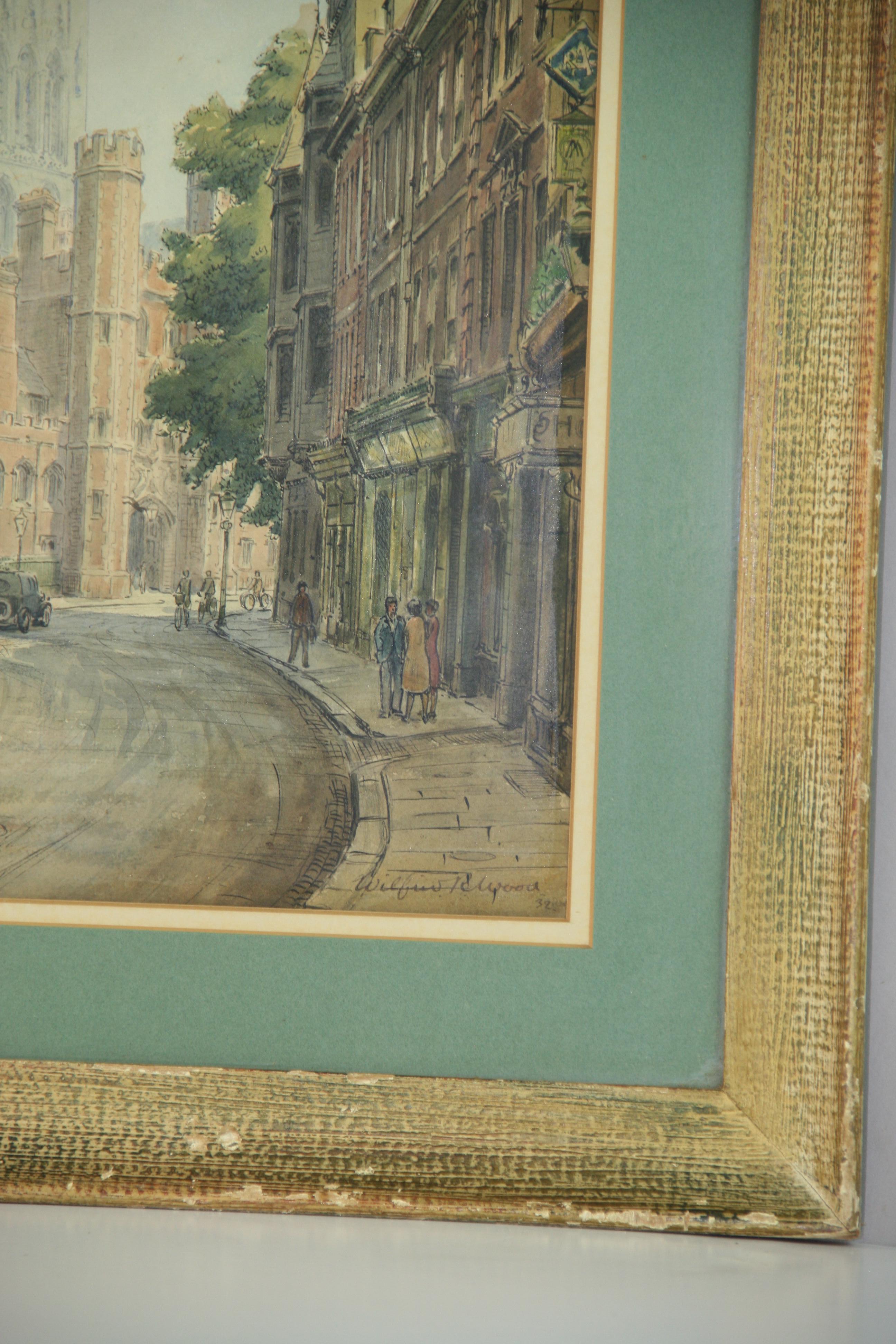 Vista antigua de la ciudad St John St Cambridge Inglaterra 1932 en venta 1