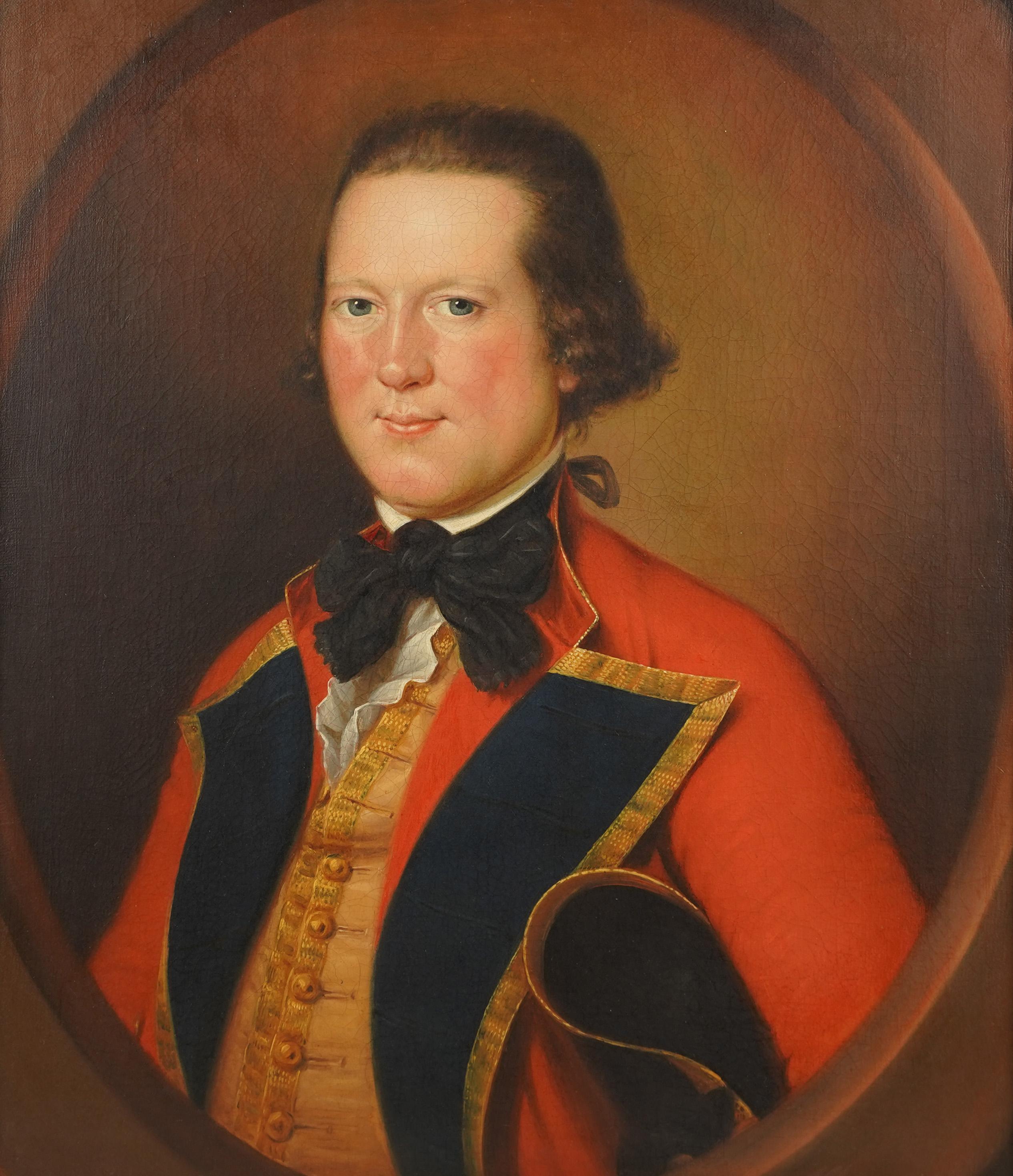Antique peinture à l'huile de portrait de l'école continentale.  Huile sur toile.  Encadré.  Taille de l'image, 25L x 29H.