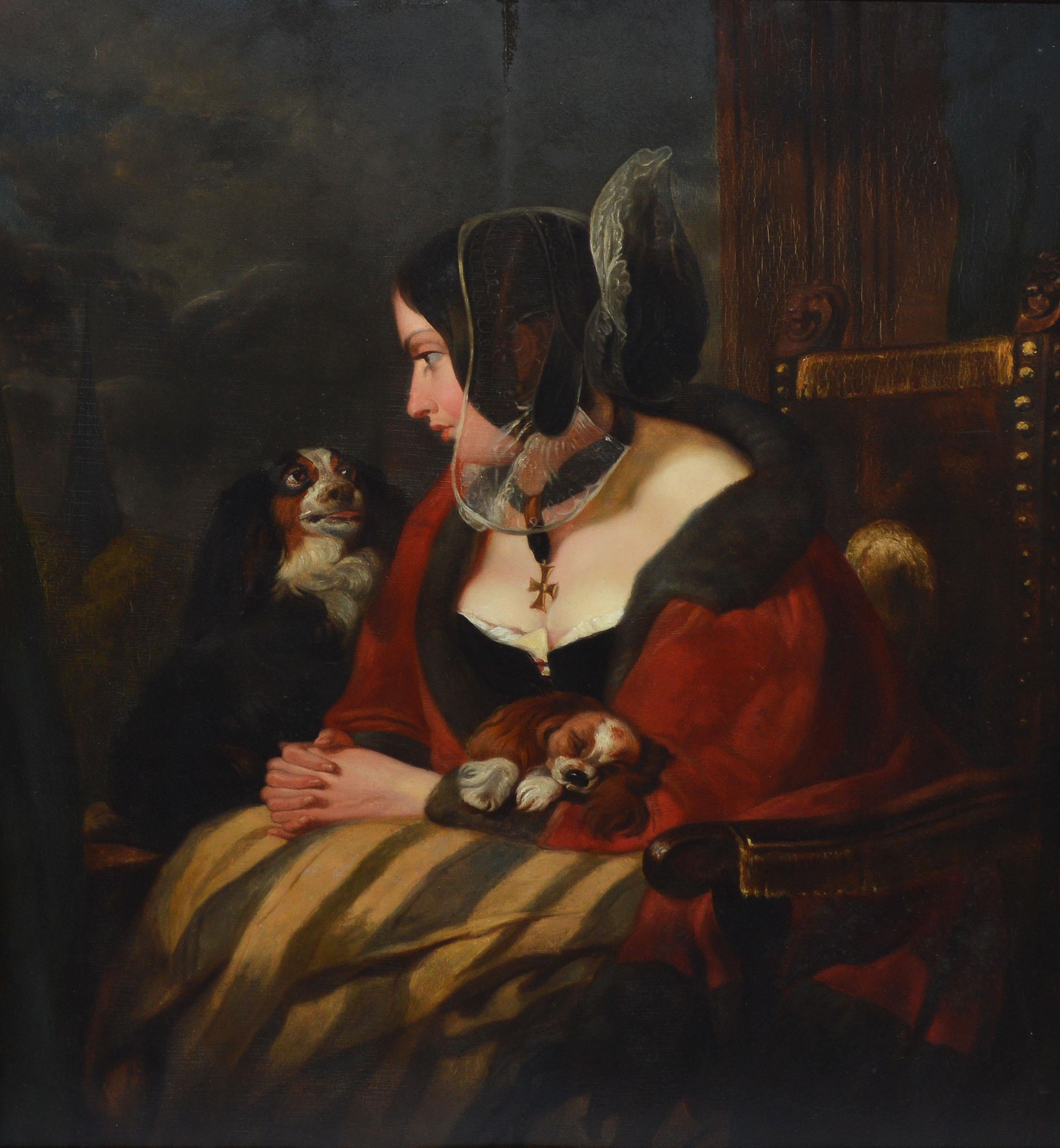 woman with dog painting