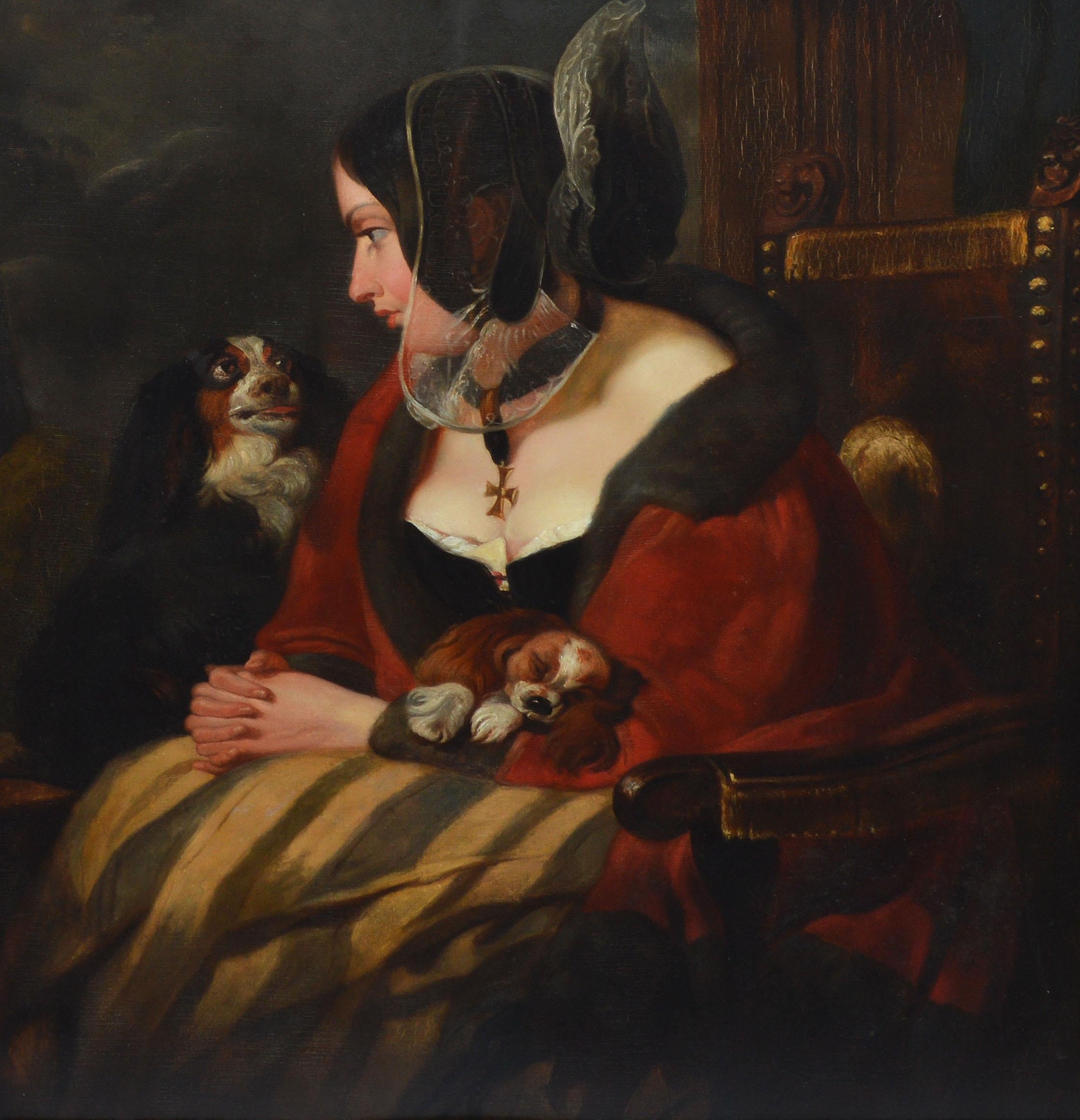 portrait of a woman with a dog