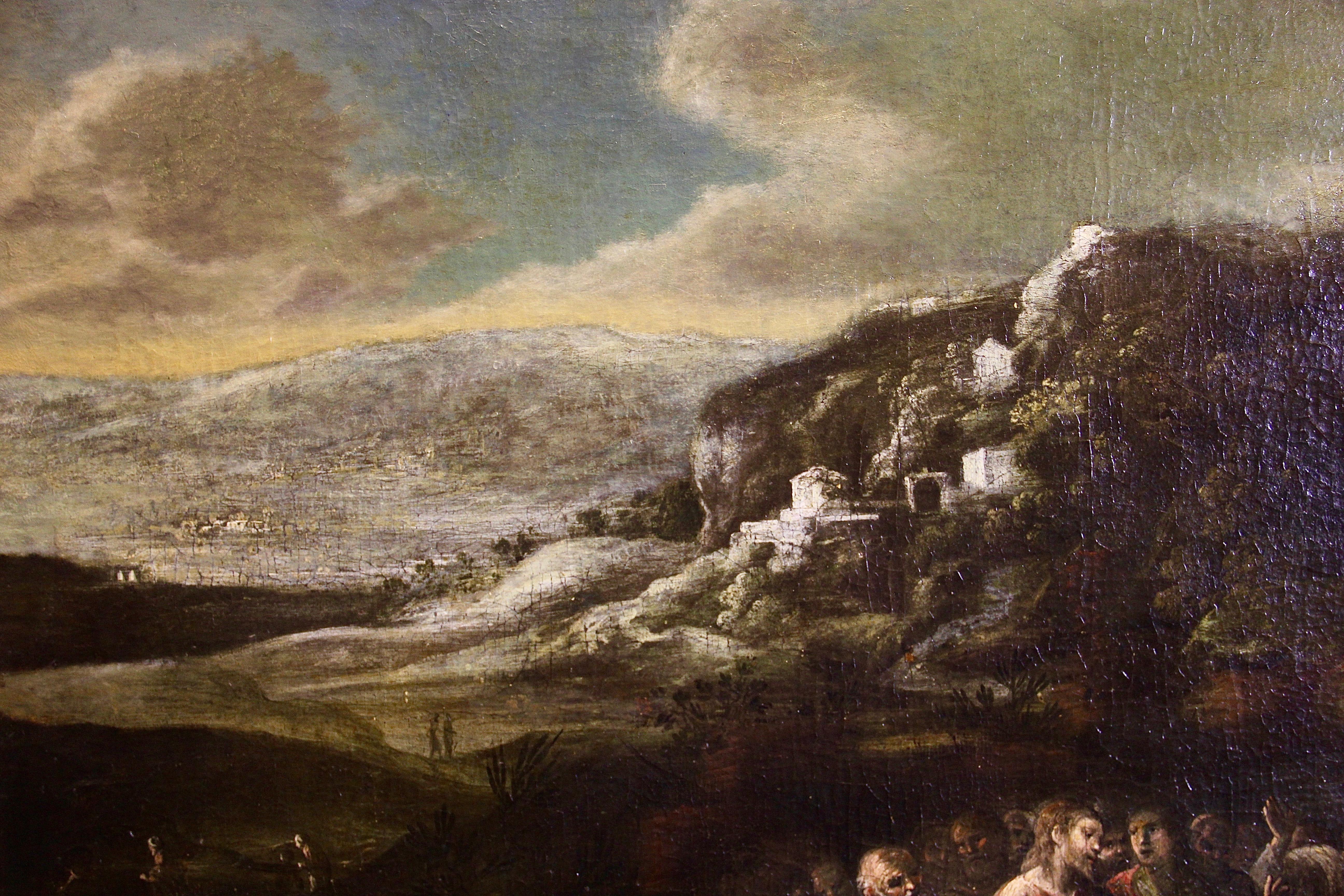 Antikes, dekoratives Ölgemälde, 18. Jahrhundert. Christliche Szene. im Angebot 2