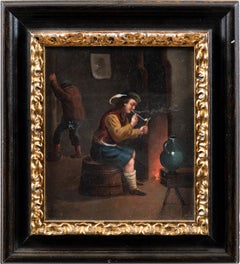 Antique Dutch painter - Pair of 19th century figure paintings - Interior Tavern